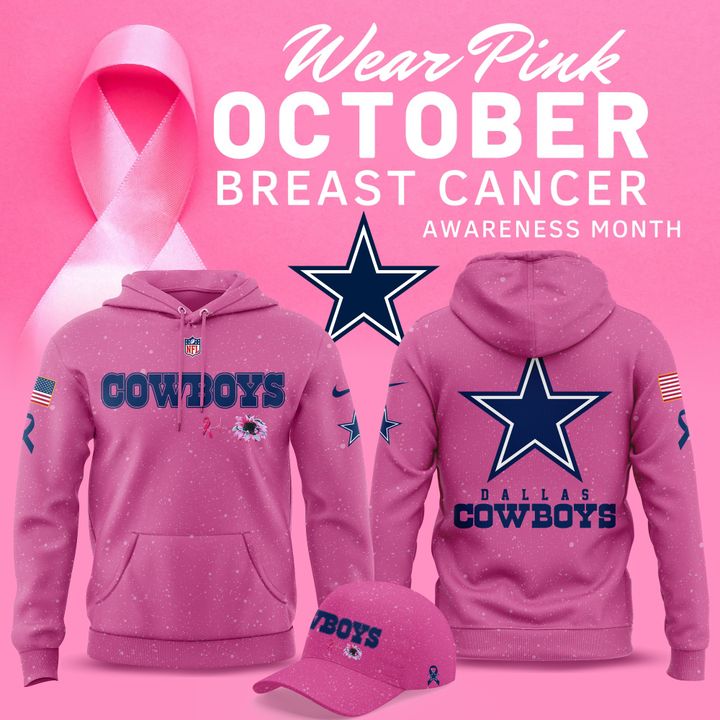 Limited Edition Dallas Cowboys Breast Cancer Awareness Pink Hoodie 2025