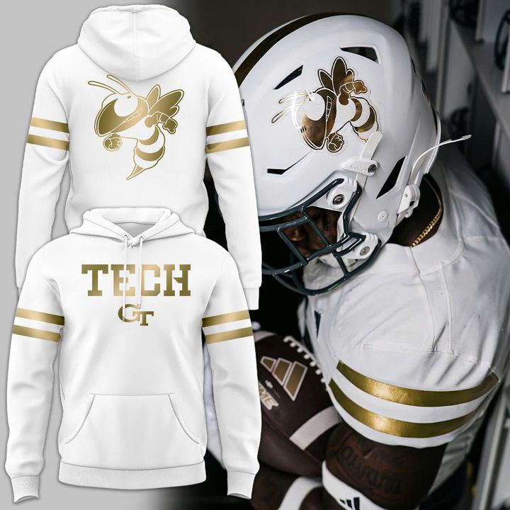 Special New Georgia Tech Football Whites Uniform Hoodie.