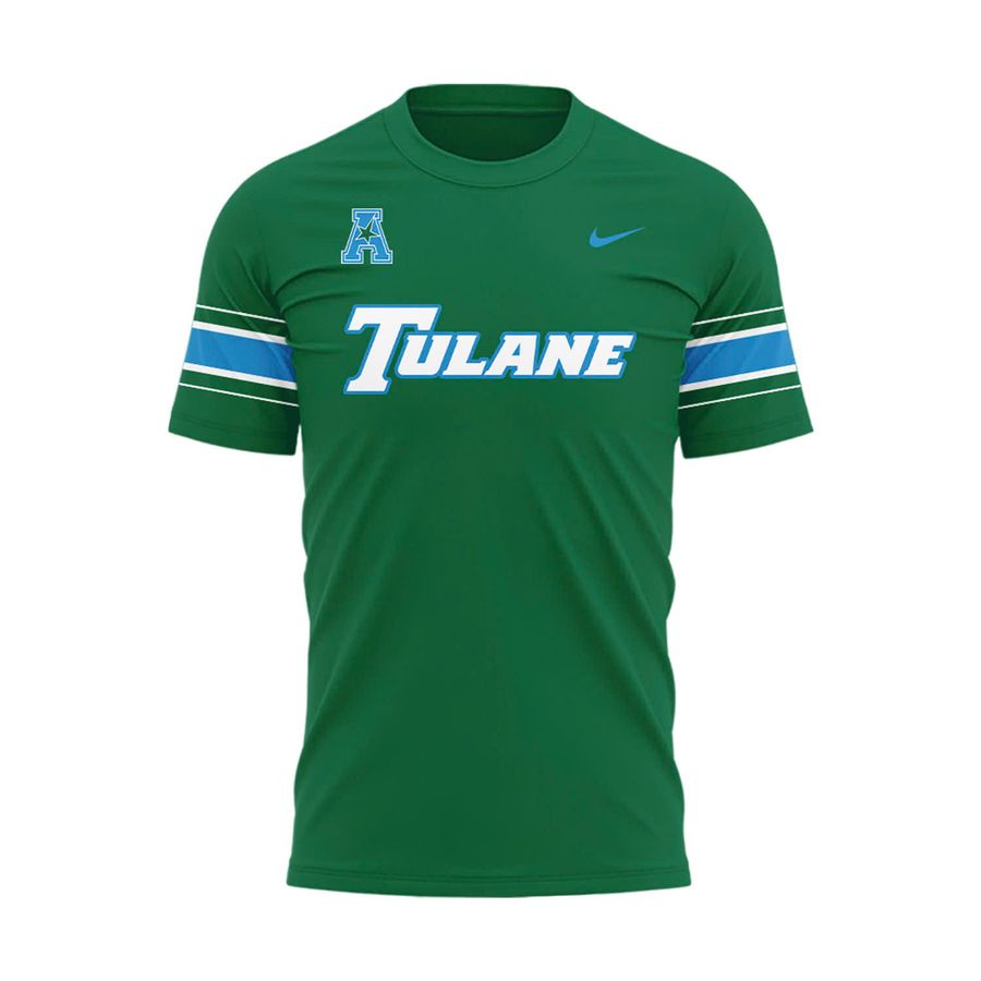 Special Tulane Green Wave Wordmark Logo Uniform Tshirt
