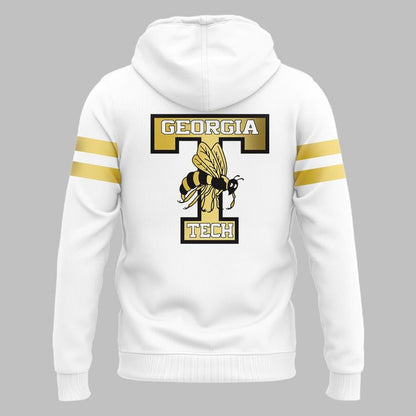 Special Edition Georgia Tech Wordmark Uniform White Hoodie.