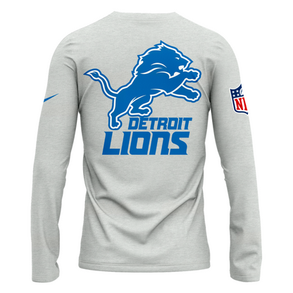Nike Detroit Lions Ash Sideline Velocity Performance Long Tee V2