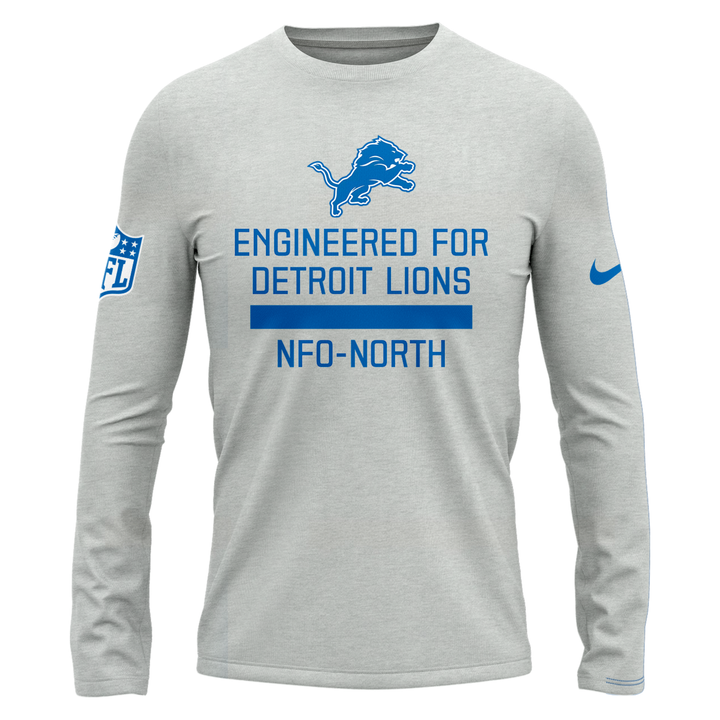 Nike Detroit Lions Ash Sideline Velocity Performance Long Tee V1