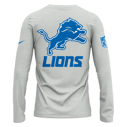 Nike Detroit Lions Ash Sideline Velocity Performance Long Tee V1