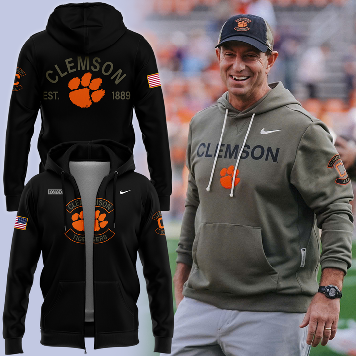 01.Clemson Football x - Military Appreciation 2025  Zip Hoodie