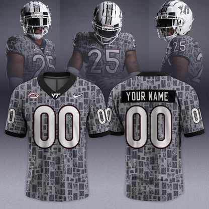 Virginia Tech Hokies 2025 Gray Camo Limited Edition Custom Jersey