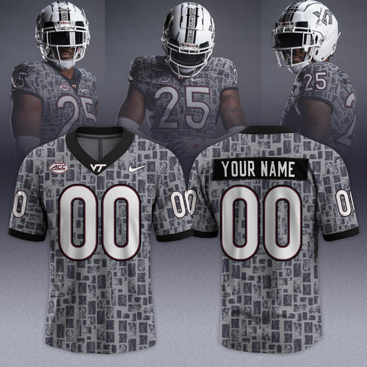 Virginia Tech Hokies 2025 Gray Camo Limited Edition Custom Jersey