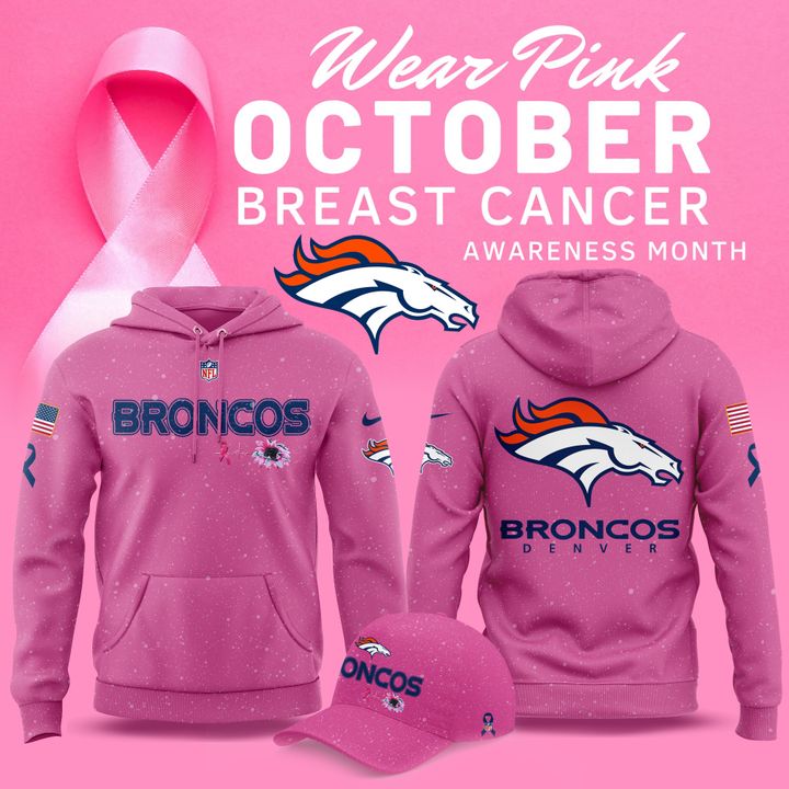 Limited Edition Denver Broncos Breast Cancer Awareness Pink Hoodie 2025