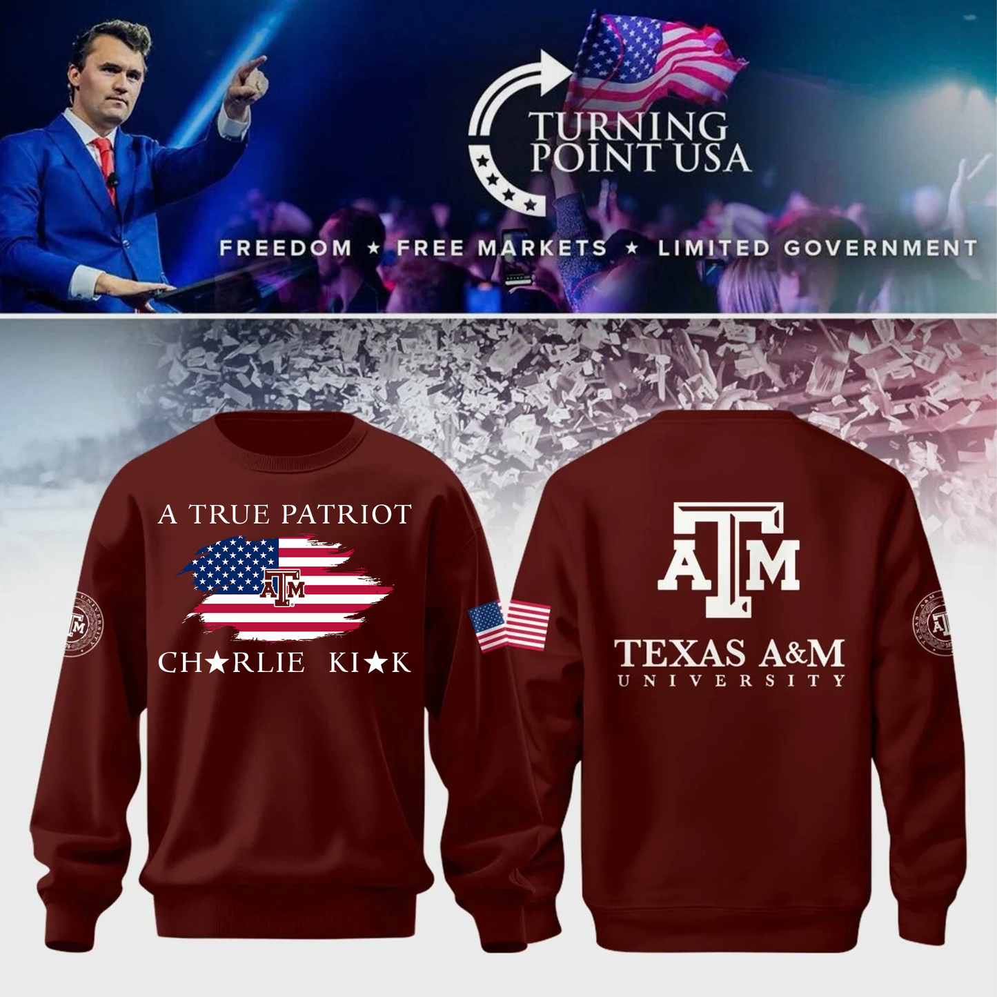 Limited Edition Texas A&M University x Turning Point USA Sweatshirt