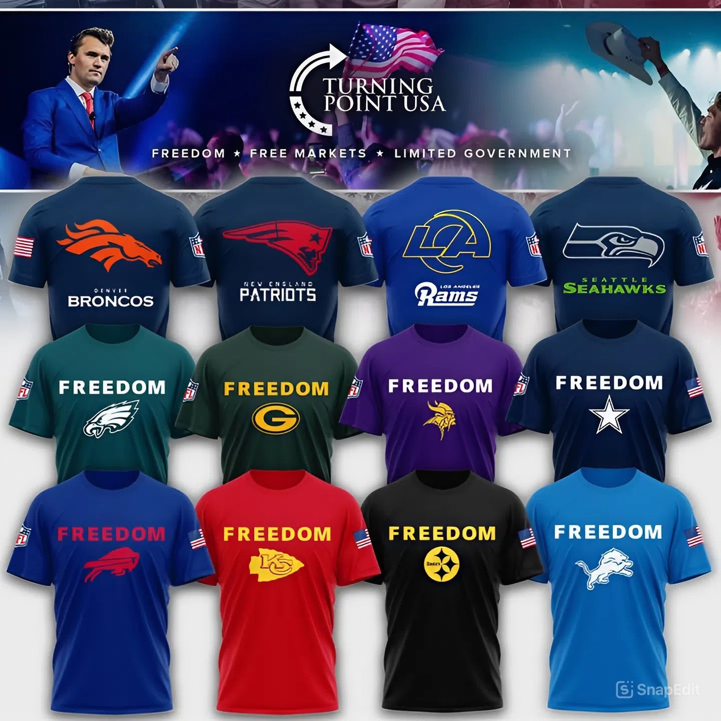Turning Point USA Full Team 2025 - Tshirt