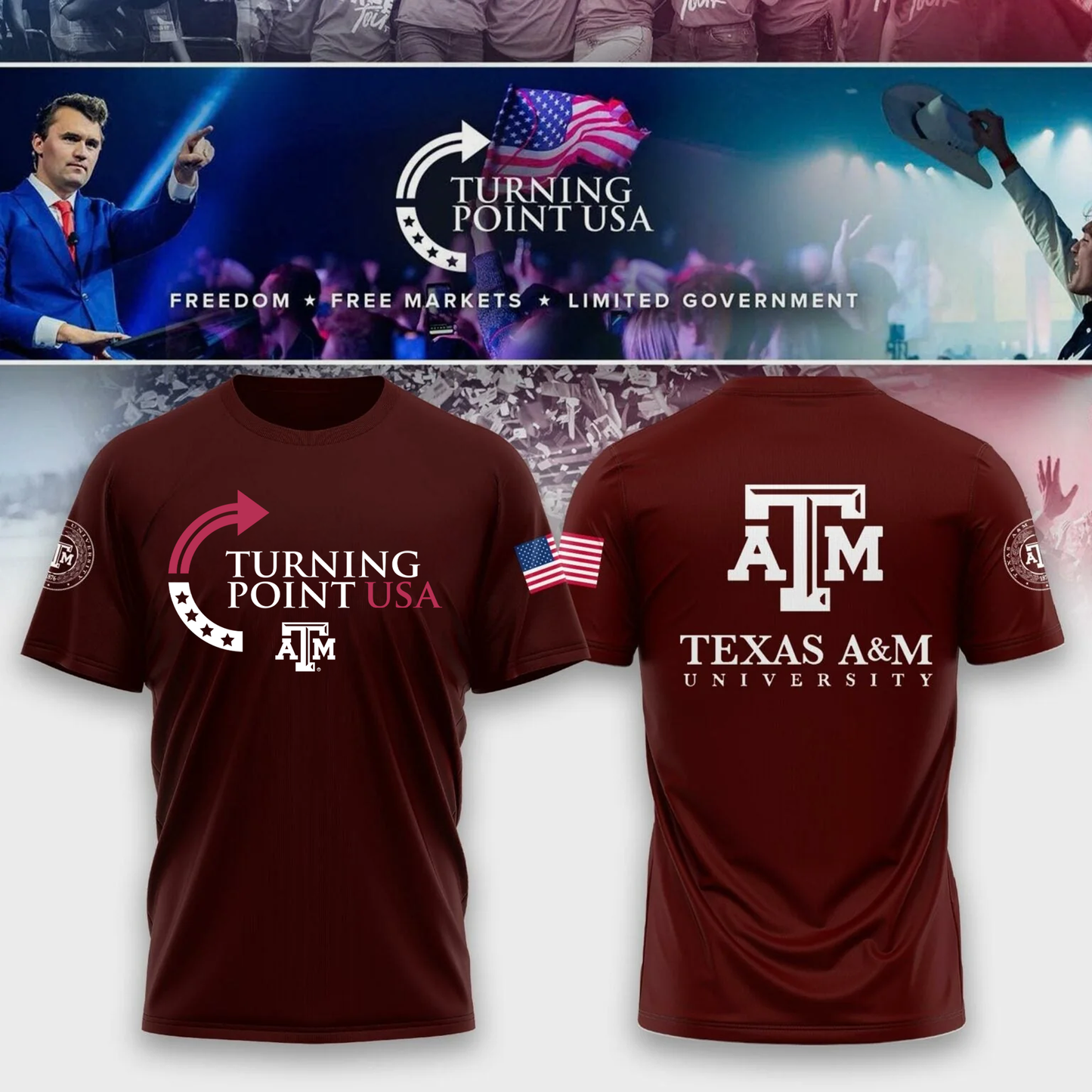 Limited Edition Texas A&M University x Turning Point USA T-Shirt