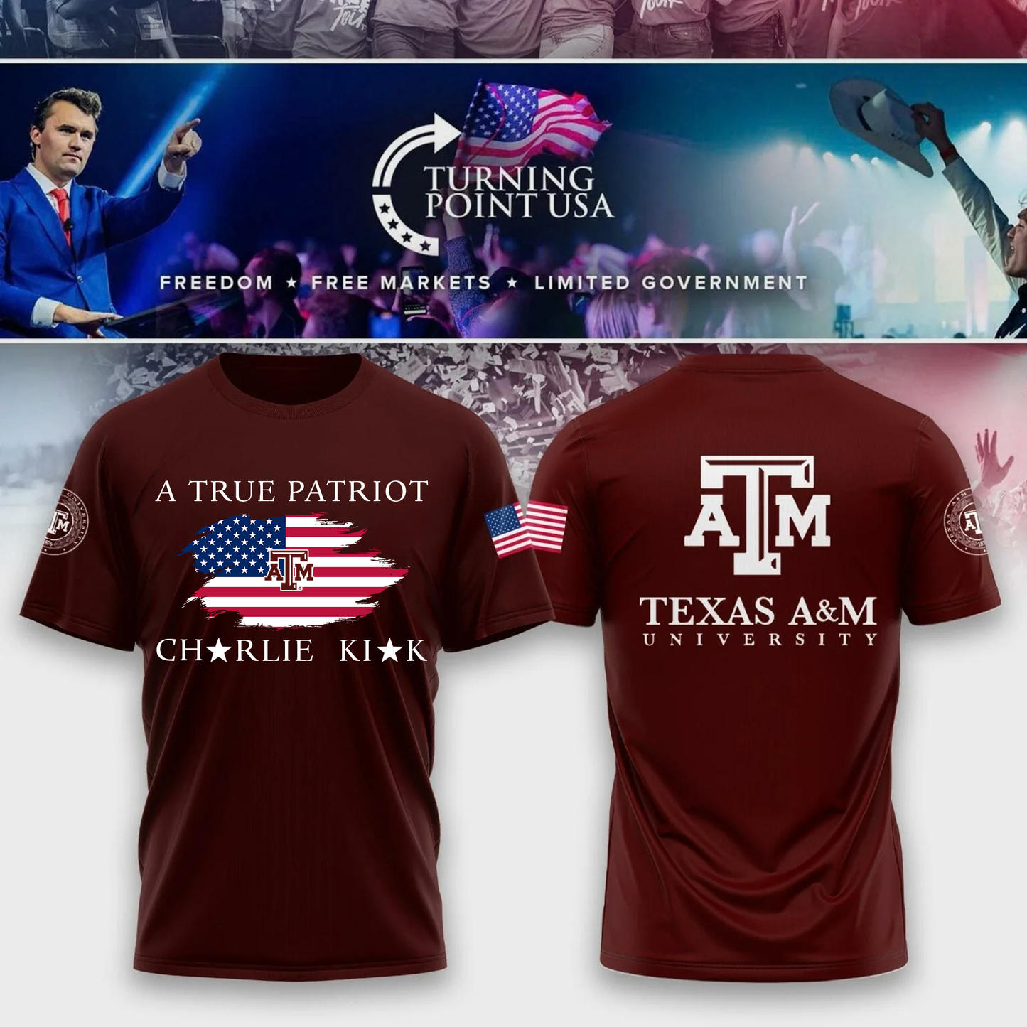 Limited Edition Texas A&M University x Turning Point USA T-Shirt