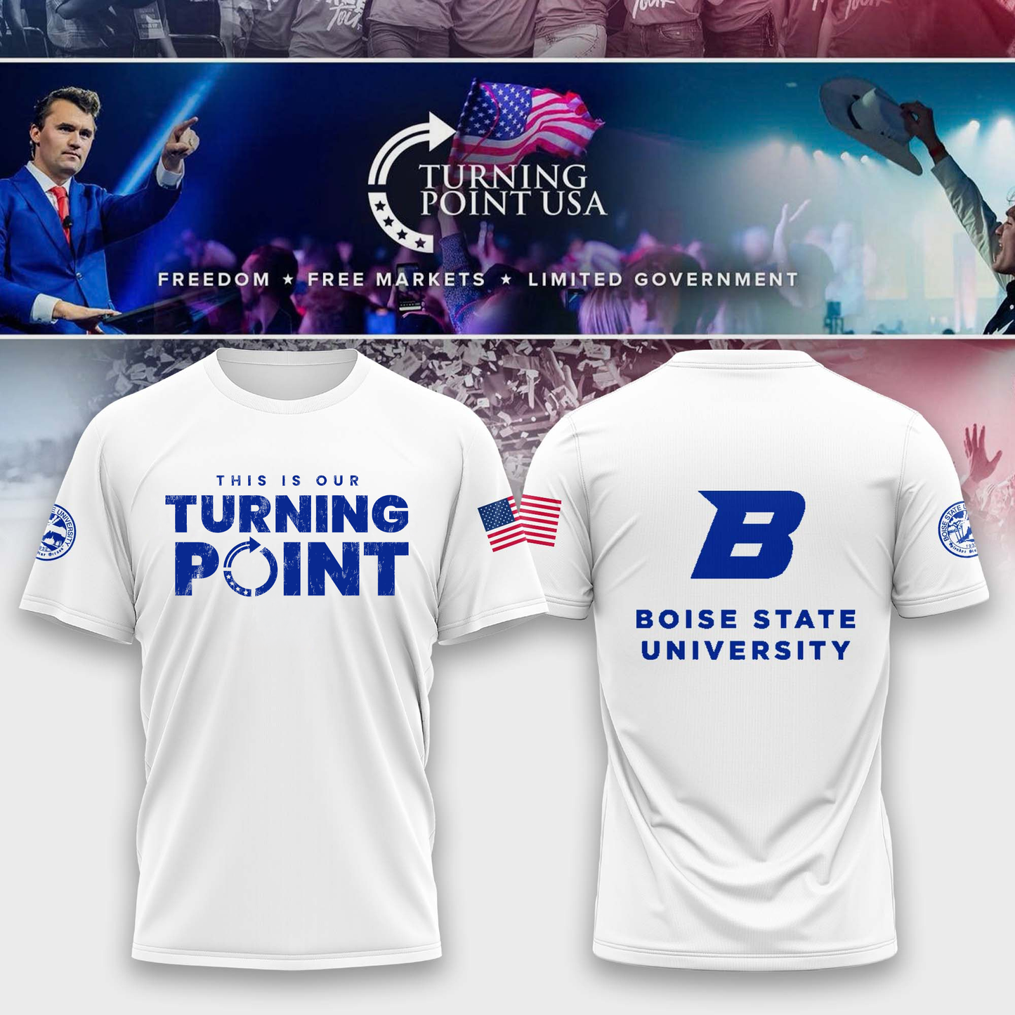 Limited Edition Boise State University x Turning Point USA T-Shirt