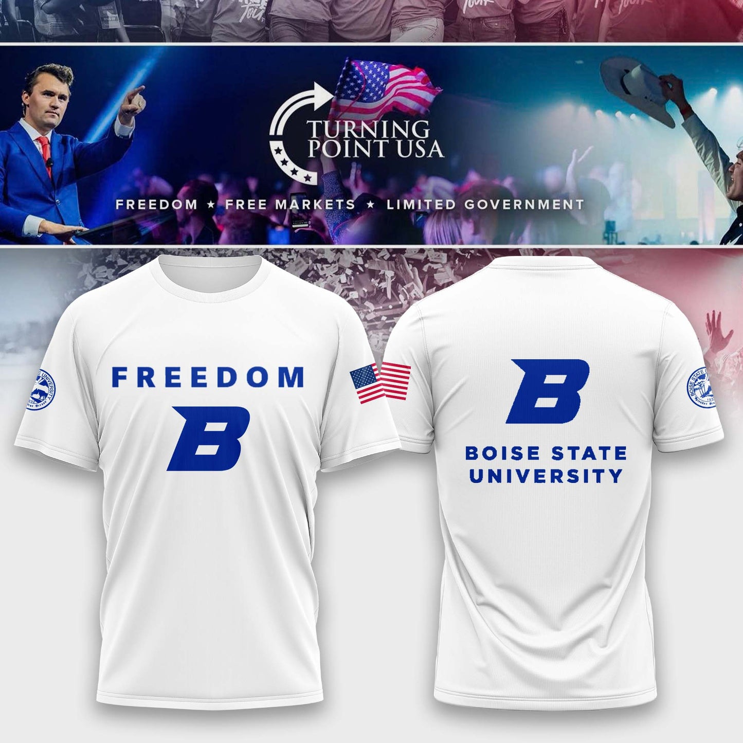 Limited Edition Boise State University x Turning Point USA T-Shirt