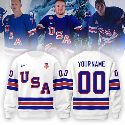 Unisex USA Olympic 2026 White Sweatshirt