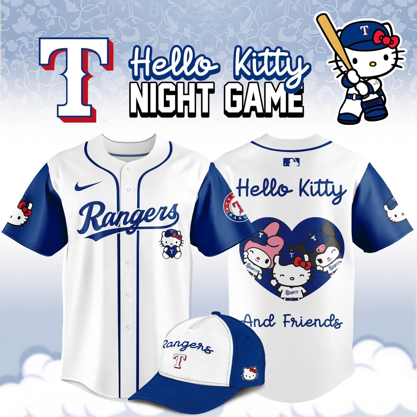 Texas Rangers x Hello Kitty And Friends Night Game Limited Edition Jersey 2025