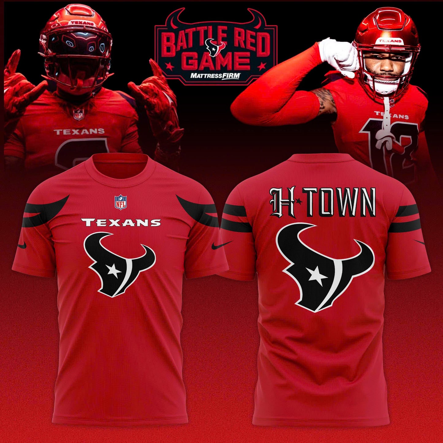 _ Houston Texans Battle Red Game Limited Edition T-shirt